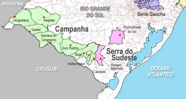 Mapa do vinho do Brasil | Campanha Gaúcha