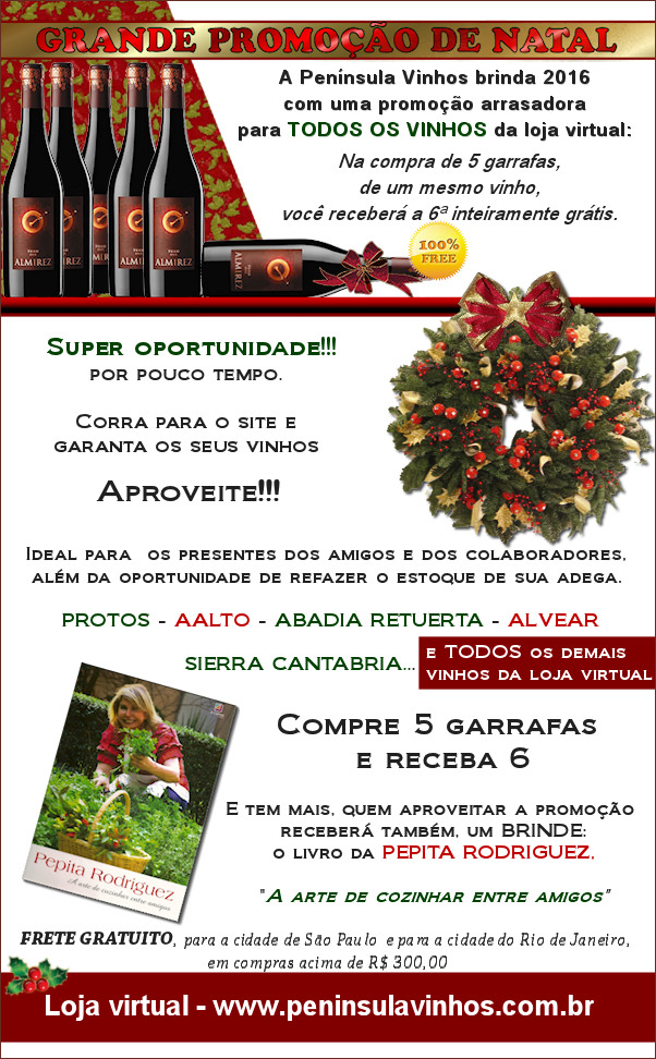 Natal com vinhos da Peninsula